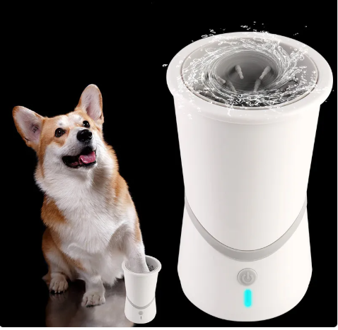 157 soft silicone bristles and a USB-rechargeable motor Paw cleaner