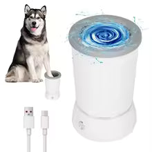 157 soft silicone bristles and a USB-rechargeable motor Paw cleaner