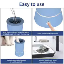 157 soft silicone bristles and a USB-rechargeable motor Paw cleaner